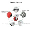 360 Degree 2 Inch PU Brake Casters