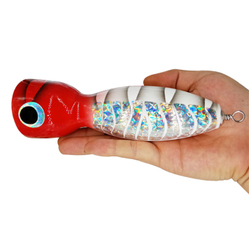 Runtoo Handmade Wood Popper Bait for Saltwater Offshore Fishing