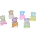 3D Resin Pendant Charm Gradient Ramp Color Bear with 2mm Hole for Key Chain Accessory Children Bracelet Pendant Making