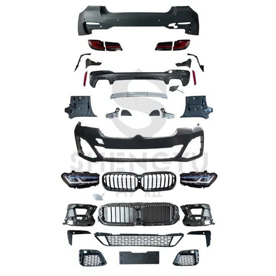 BMW 5 Series G30 Body Kit 2018-2020 to 2021 MT Style - Front & Rear Bumper with Grille and Auto Lamps