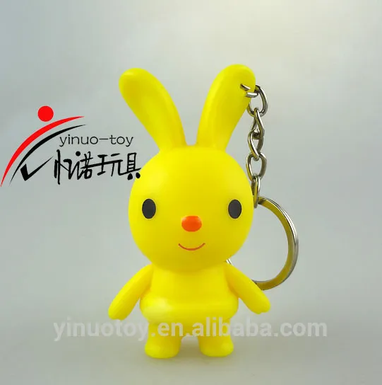 2017 Promotional custom vinyl keychain with logo cartoon rabbit keychain toy