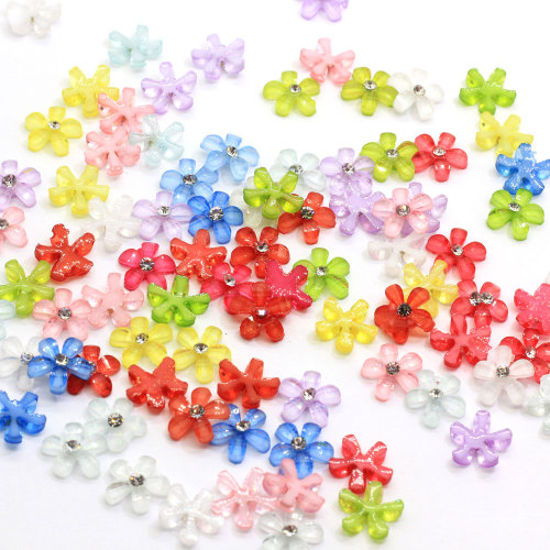 Multi color Transparent Flower Shaped Resin Cabochon For Handmade Craft Beads Charms DIY Toy Jewelry Making Store