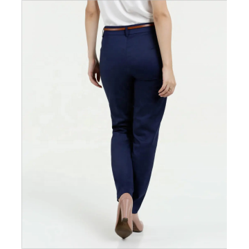 Hot selling ladies slim blue navy color trousers