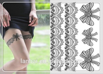 2015 hot sale new design silver black lace body bracelet necklace Tattoos