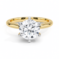 2CT 18K ရွှေအတွက် round cut ထိတွေ့ဆက်ဆံမှုလက်စွပ်