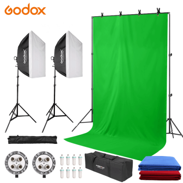 Godox TL-4 LED Video Light 4-in-1 Set E27 150W Kit di riempimento di fotografia portatile