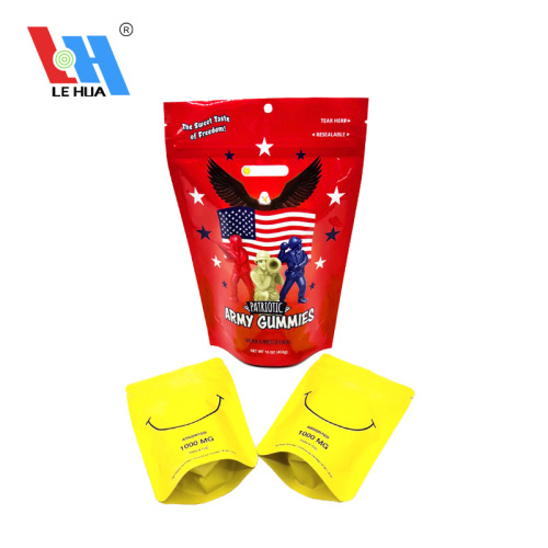 Food Packaging Bag With Zipper Custom Printed Aluminum Foil Gummy Stand Up Pouches Supplier