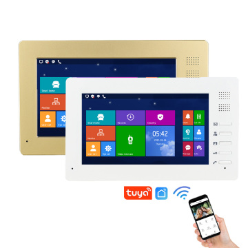 7 Inch Video Intercom Monitor with Tuya Smart App for Multi-Apartment Home Security and Customized UI