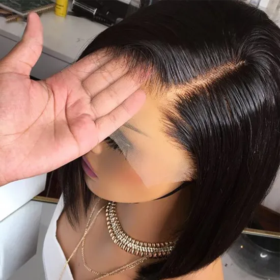 Wholesale Raw Brazilian Virgin Human Hair Bob Wig Short Hd Full Lace Front Wig Human Hair Cheap Transparent Lace Frontal Wig