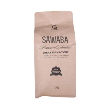 Wholes sale block bottom paper coffee bag with zipper