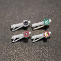 Custom Fashion Cartoon Tie Bar Clips Luxury round Shape Soft Enamel Metal Tie Bar for Men Captain Superhero Wedding Tie Bar