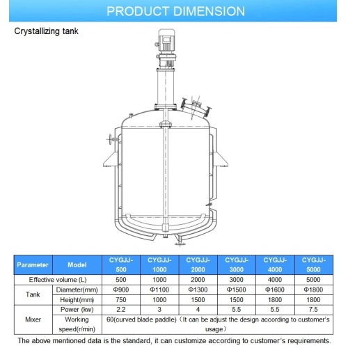 Multi-layer transparent stainless steel crystallization tank