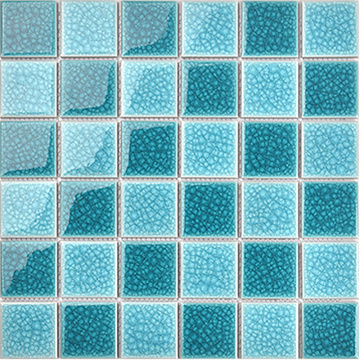 Mixed Green Blue Ceramic Cracked Mosaic Pool Tiles