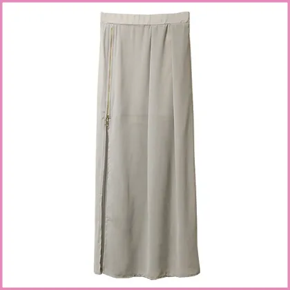 summer thin chiffon long wrap skirt sexy side zipper design skirt