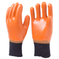 Brown sponge composite cloth cold gloves.Black Knit Wrist