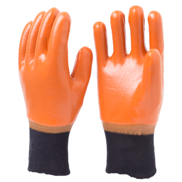 Brown sponge composite cloth cold gloves.Black Knit Wrist