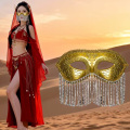 ماسک دور چشم ونیزی منگوله ای طلایی
