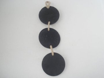 Round Natural Slate Memo Board x3 30515