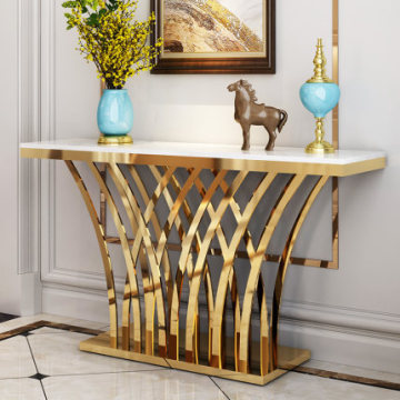 Nordic Style Marble Top Metal Frame Hallway Table Console