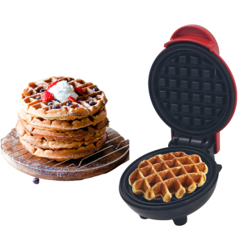 Cute 2-Slice Mini Waffle Maker & Sandwich Press with Portable Nonstick Coating