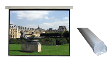 Motorized screen with small steel case