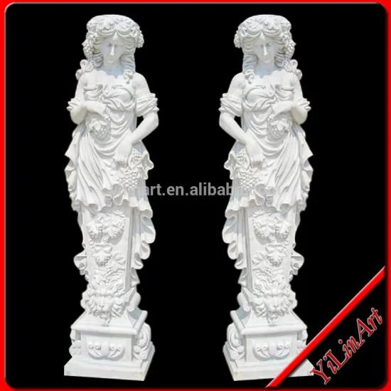 Gate Marble Stone Lady Pillars Design Carving