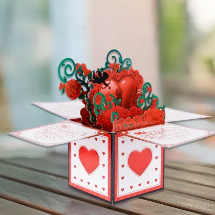 3D Pop Up Anniversary Surprise Box Card
