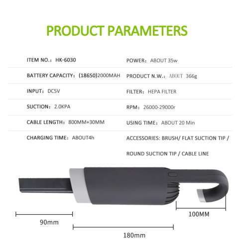 Автомобильный беспроводной мини-пылесос с литиевой батареей
