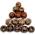 100 Mixed Painted Drum Wood Spacer Beads 17x16mm