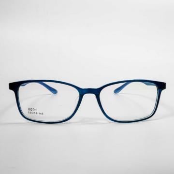 Marco de anteojos azules de cara redonda duradera