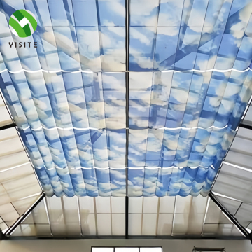 YST Factory FCS Indoor FCS Glass Roof Decoration Architectural Wave Sun Shade Electric Roller Blind