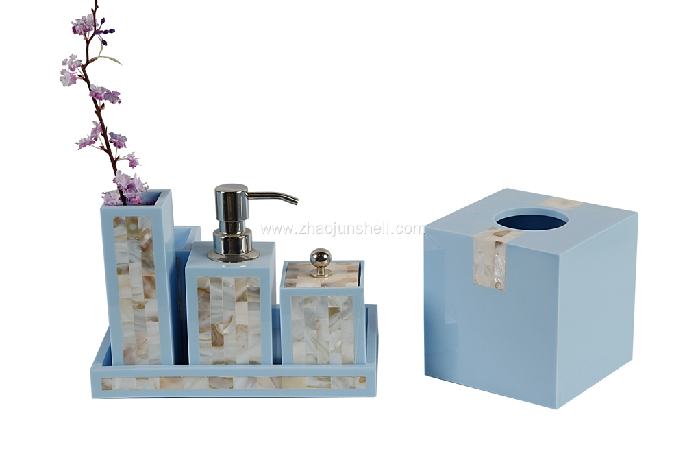 2016 Hot Sale Luxury Shell Lacquer Bathroom Set for Hotel