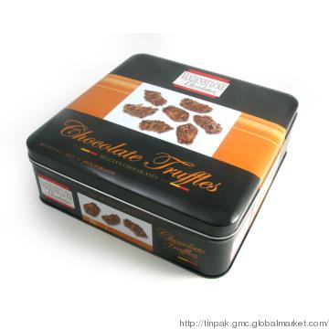 Square tin chocolate case
