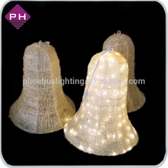 240V /220V warm white and gold decoration christmas bell motif light big 3D motif sculpture light