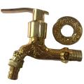 Copper Wall Mount Antique Brass Flange Rose Gold Decorative Dragon Carved Faucet Tap for Washing Machine