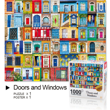 Customized 1000 Pieces Doors and Windows Jigsaw Puzzle Adult Kids Puzzle