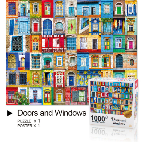 Portes de 1000 pièces personnalisées et fenêtres puzzle de puzzle pour adultes puzzle