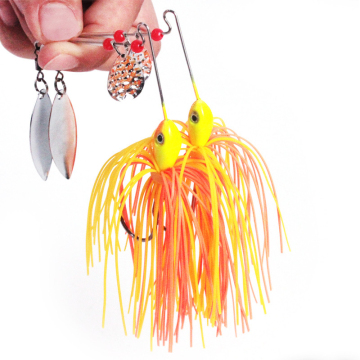 OEM 17G Röcke Draht Bussbaits Löffel Bladed Angelschuit mit Paillistin Paillette Silikonmaterial