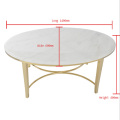 Table Basse Ellipsoid en Acier Inoxydable Marbre