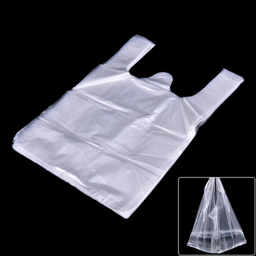 White with print shopping soft loop handle pe plastic bag packaging with side gusset