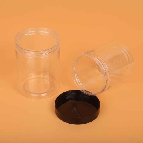 Clear food plastic jar with easy open lid
