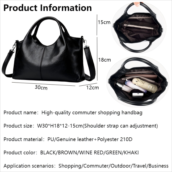 Lady's simple and versatile handbag