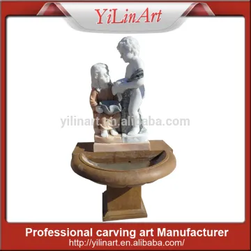 Mixed Color Stone Water Wall Fountain With Statue YL-W199