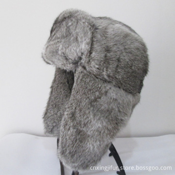 Fashional hare rabbit fur russian fur hat