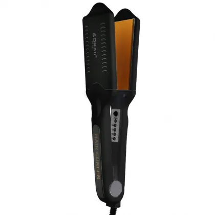 4-in-1 Changeable Board Hair Straightener with Electronic Temperature Control and Anti-scalding