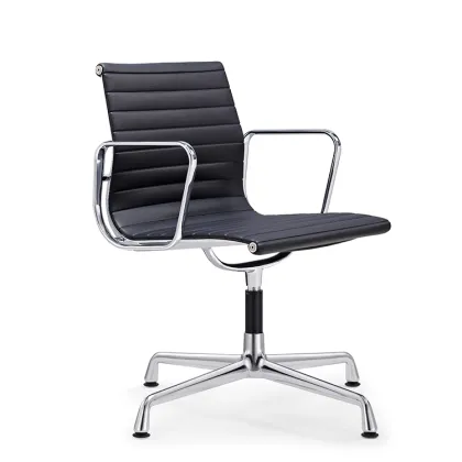 Black Mid Back Luxury Visitor Swivel Office Chair