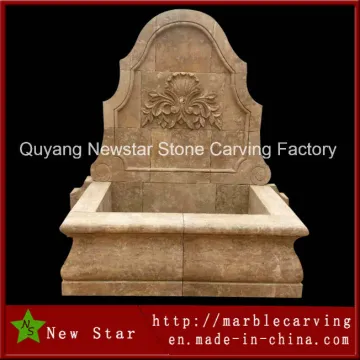 Yellow Marble Stone Wall Fountain