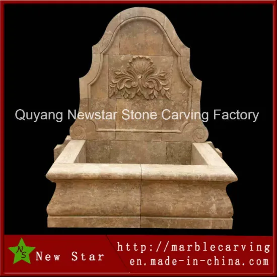 Yellow Marble Stone Wall Fountain