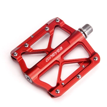 Pédales Plates Aluminium VTT/BMX/DH 9/16 - Rouge - Lot D'1 Paire (neuf)