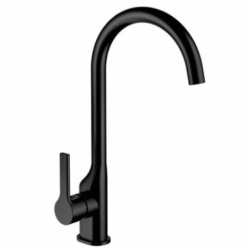 Black Deck Mounted Kitchen Faucets With Plating
